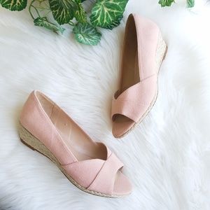 Kelly & Katie Lamson Peep Toe Espadrille Wedges